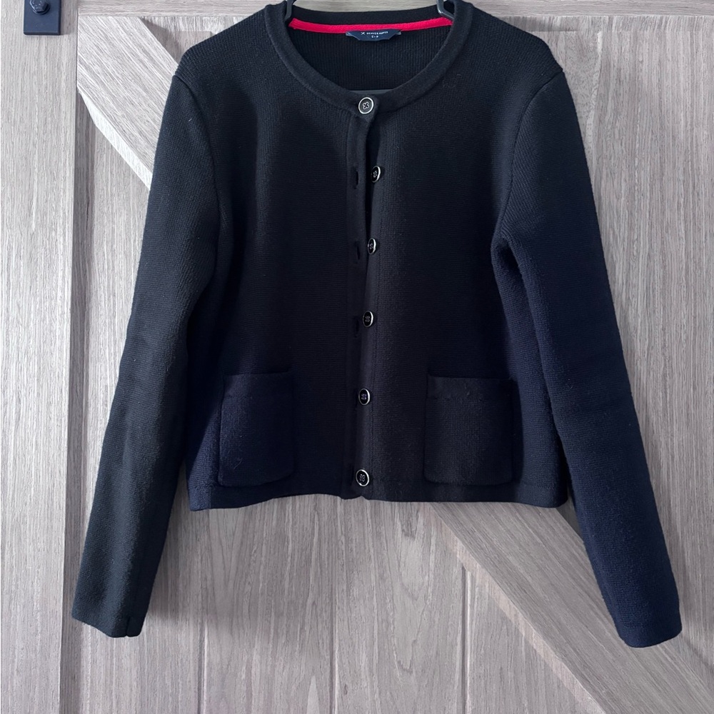 Denver Hayes Black and Red Knit Cardigan